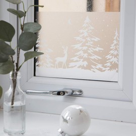 d-c-fix Removable Static Cling Holiday Glass Decorative Window Decal Stripes, White Forest, 7,87" x 59"