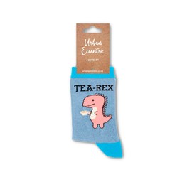 Urban Eccentric Unisex Tea-Rex Socks | Gift | 1 Pair | Cotton Rich Socks | Premium Socks | Novelty | Gifts (LADIES 4-8)