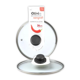 IPEA Glass Lid for Pan or Saucepan - 16/18/20/22/24/26/28/30 cm - Transparent Round Universal Lid with Knob for Pans and Pots - Lid - Dishwasher Safe