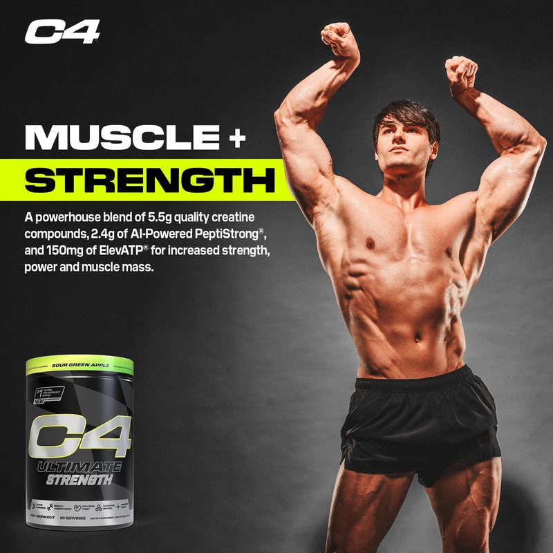 Cellucor C4 Ultimate Strength Pre Workout Powder - Tri-Stim Experience