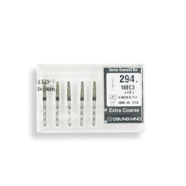 294.18EC3, Torpedo, Conical, 1.8 mm Dia, Extra Coarse Grit Diamond Bur, 5 per Pack