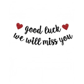 luvilly1 Pack Good Luck We Will Miss You Banner, Pre-Strung Party Sign Garland Graduation Decorations, Farewell Supplies for Retirement Going Away/Graduates（Black）