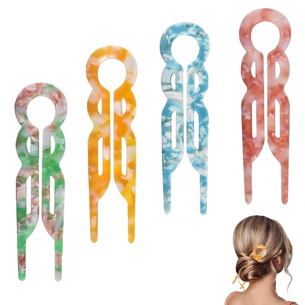 4PCS U-Shaped French Hair Pins for Women - Acetate Hair