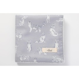 DDintex FLORET LONDON Stitched Hand Towel, Miao, Light Gray, 9.8 x 10.8 inches (25 x 25 cm) [With Liberty Print]