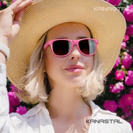 KANASTAL Polarized Sunglasses for Women Men Classic Square Sun Glasses with UV400 Protection Trendy Pink Shades for Fashion Outfit