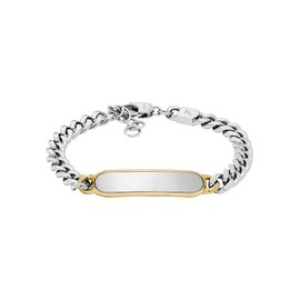 Fossil Drew Men's Stainless Steel Bracelet with Lobster Clasp, Stainless Steel, No Gemstone