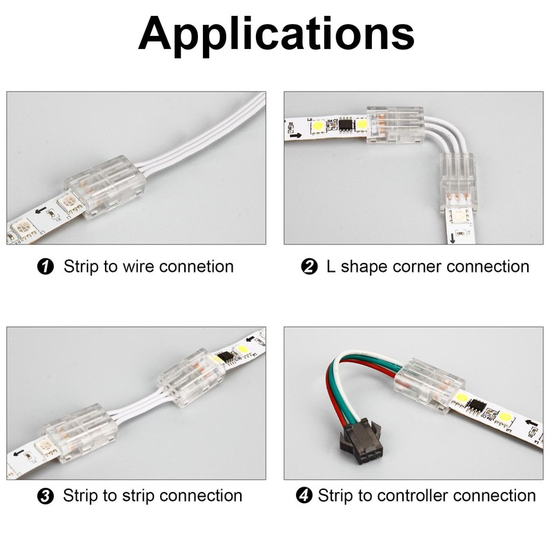 RGBZONE 3 Pin 10mm LED Connector Kit with 32.8ft 3