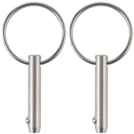 VTurboWay 2 Pcs Quick Release Pin 1/4" Diameter, Usable Length 1", Full 316 Stainless Steel, Bimini Top Pin, Marine Hardware, All Parts are Made of 316 Stainless Steel