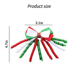 Christmas Bow Clips Barrettes for Women Girls Christmas Hair Clips Cheer Hair Bows Red Christmas Party Hair Accessories for Toddler Granddaughter Xmas Christmas Gifts for Daughter Cheer Ribbon 2 Pcs