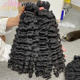 Raw Vietnamese Burmese Curly Hair Extension Wholesale Unprocessed Brazilian Human Hair Cambodian Wavy Hair Bundlecolor: 1pcs Burmese curly hair, Stretched Length: 20 Inches