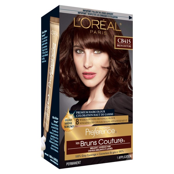 L'Oreal Paris Superior Preference Fade-Defying + Shine Permanent Hair Color, 4SM Dark Soft Mahogany Brown, Pack of 1, Hair Dye