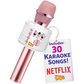 Move2Play, Kids Karaoke Microphone | Includes Bluetooth & Pre-Loaded Songs | Birthday Girls Present for All Ages, 2, 3, 4, 5+ Year Old Girls, Boys & Toddlers (Pink)