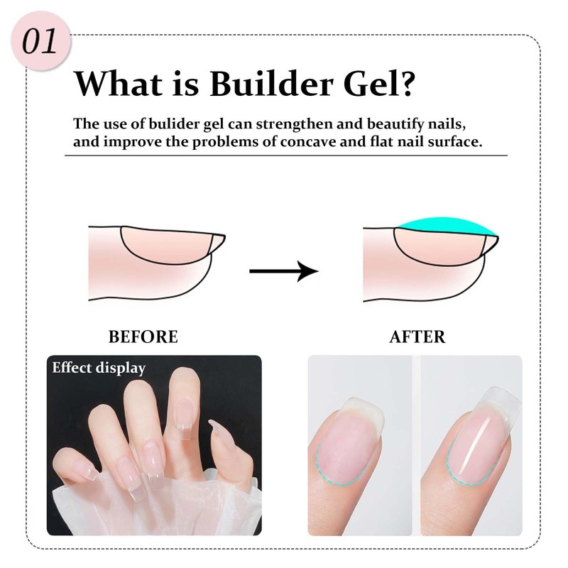 Clear Builder Nail Gel - Builder Gel for Nails UV/LED