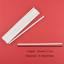 HAHIYO 6 inches/15cm 80-Count White Paper Lollipop Sticks for Lollipop, Hard Candy, Chocolate, Christmas Children