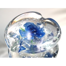 Tripact Inc M Design Art Handcraft Glass Art Sapphire Bubble Handmade Art Glass Paperweight