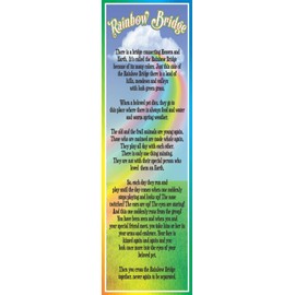 Rainbow Bridge Pet Memorial Sign – Heartfelt Pet Loss Tribute – Sympathy Gift for Dog or Cat Owners – Comforting Rainbow Poem Decor