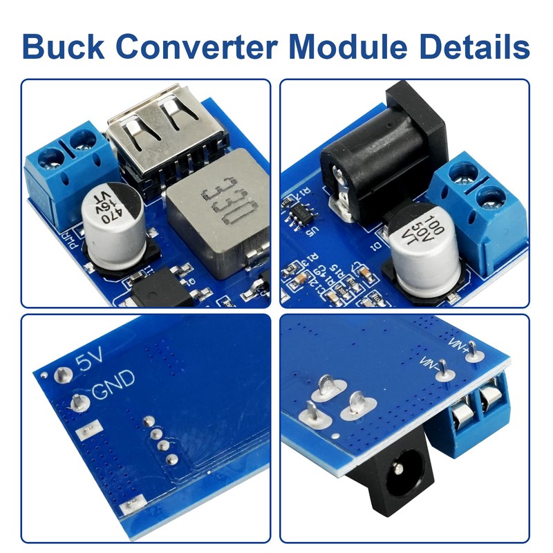 DC-DC Buck Converter 24V/12V to 5V 5A, QIQIAZI Step Down