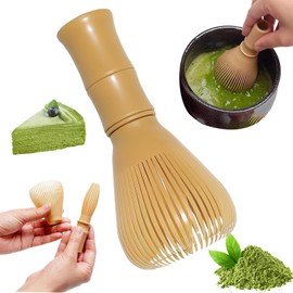 Matcha Broom Bamboo Broom Matcha High Temperature Resistance Matcha Whisk with Reusable PP Material Matcha Mixer Not Mouldy Matcha Accessories Suitable for Stirring Matcha, Milk