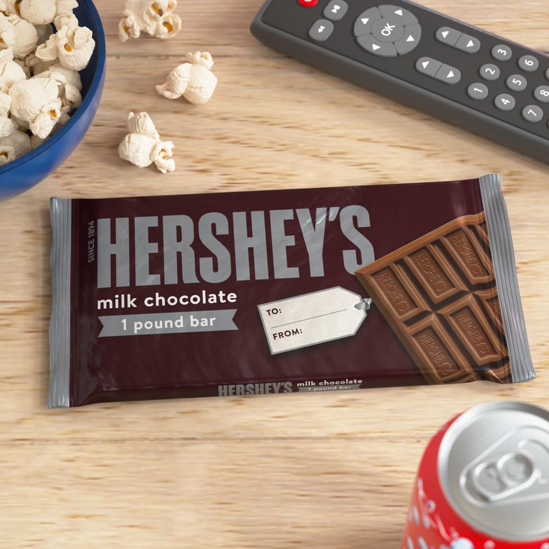 HERSHEY'S Milk Chocolate Candy Gift Bar, 1 lb