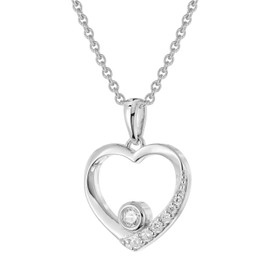 trendor Damen-Kette mit Herz-Anhänger 925 Silber 28418-45 45 cm
