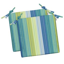 RSH DECOR: Sunbrella Foam Chair Cushions Set of 2 | 18" x 17" x 2" | All-Weather Rectangular Cushions for Patio Furniture | Crafted with Sunbrella Performance Fabric | Seville Seaside