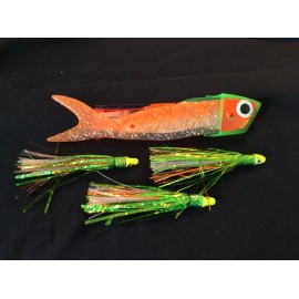 High Percentage Salmon Trolling Bait/Meat Rig/Orange Crush Bite My Herring Strip