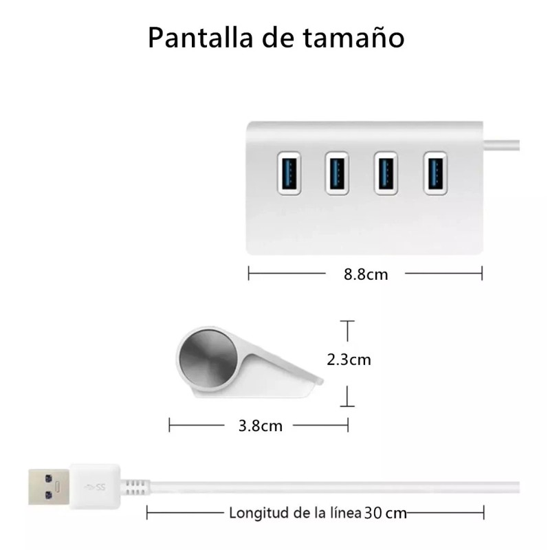 THE9SHOP Hub De 4 Puertos Usb 3.0 Para iMac O
