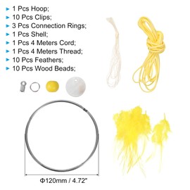 PATIKIL DIY Dream Catcher Kit, Making Dream Catcher Supplies Wall Hanging Handmade Dream Catcher Kits for Beginner Style 3, Yellow
