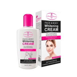 Crema Suave Aclaradora Aichun Beauty Para Cara y Cuerpo Aclara Rodillas Codos Axilas Brazos Espalda con Leche y Colágeno Hidrata y Suaviza la Piel 120 ml