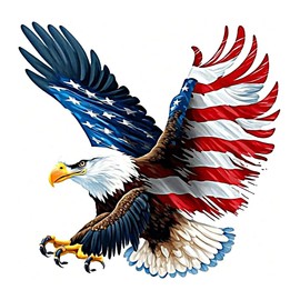2 PCS American Eagle Patriotic Vinyl Decals - Waterproof Removable Stickers for Car Bumper, Truck, Motorcycle - USA Flag Themed Decorative Sticker for Laptop (A-196)