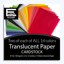 Translucent Vellum Variety Pack - Encore Paper - 28 Sheets (14 Elegant Colors) | 37 lb Cover (100 GSM) | 8.5 x 11 inches | Chlorine & Lignin Free | Perfect for Scrapbooking, Craft Projects