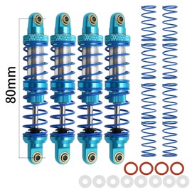 RXZIXYL 4-Pack Front Rear RC Shock Absorber 70mm 80mm 90mm 100mm 110mm 120mm Adjustable Assembled Spring Damper Axial SCX10 Oil Damper for 1/10 RC Crawler Car AXI03007 RBX10 D90 TRX4…