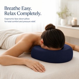 Face Down Pillow for Prone Resting – Memory Foam Massage Headrest for Spa, Salon & Home Comfort