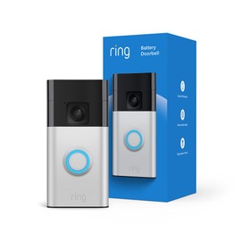 Ring Battery Doorbell (newest model), Home or business security with Head-to-Toe video, Live View with Two-Way Talk, and Motion Detection & Alerts, Satin Nickel