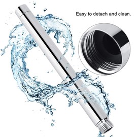 8 Inch Shower Extension Tube Stainless Steel Round 201 Stainless Steel Shower Pipe Handheld Shower Head Extender Straight Bathroom Shower Head Extension Arm Extender for Bathroom Accessory