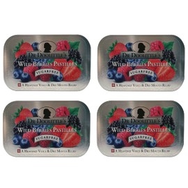 DOOLITTLE DOOLITTLE Sugar Free Soft Fruit Pastilles for Voice and Throat, Wild Berries Flavor, 2.12 Ounce Tin, Approximately 25 Count Package, 4 Pack