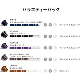【Nespresso Official】Nespresso Intense Coffee Set 5 Varieties (50 Cups) Original (ORIGINAL) Dedicated Capsules RO-E05K02