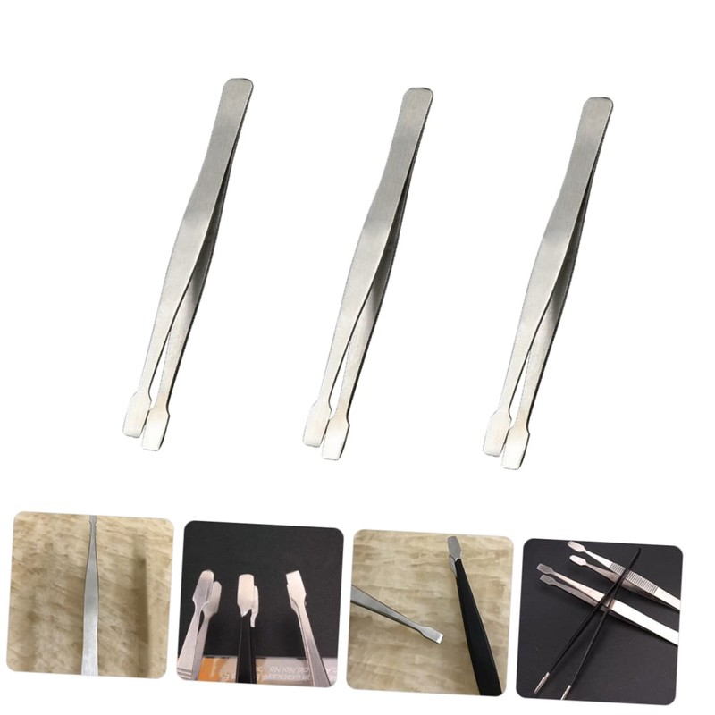 jojofuny 3pcs Stainless Steel Tweezers for False Eyelashes Eyebrow Shaping