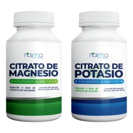Citrato De Magnesio Y Citrato De Potasio - 200 Cáps. C/u Sabor Sin Saborizantes
