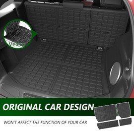 xipoqix Floor Mat Trunk Mat Backrest Mat Compatible with 2011-2021 Jeep Grand Cherokee Cargo Liners Replacement for 2011-2021 Jeep Grand Cherokee Accessories(Rear Trunk Mat+Backrest Mat+Floor Mats)