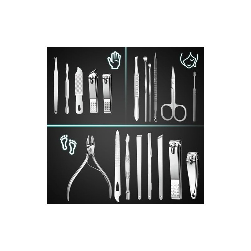 Juego de manicura Kit profesional de pedicura 19 en 1,