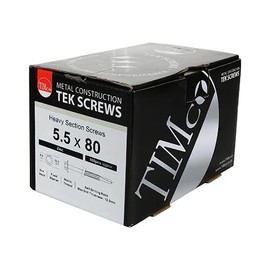 Timco - Metal Construction Heavy Section Screws - Hex - EPDM Washer - Self-Drilling - Zinc (Size 5.5 x 32-100 Pieces)