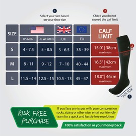 Rymora Compression Socks for Men and Women (Cushioned, Graduated Compression, Seamless)