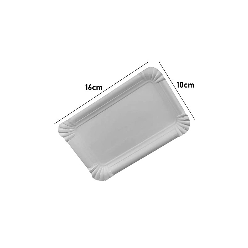 Gastro-Bedarf-Gutheil 250 Disposable Paper Plates Square in White 10 x