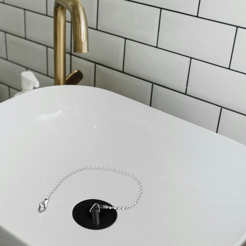 GLADFRESIT 2PCS Kitchen Sink Plugs Sealing Strong with Chain Sink