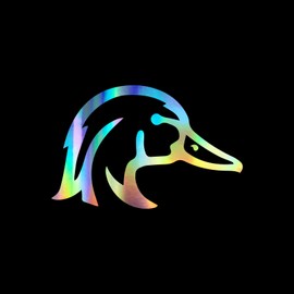 Wooden Duck Sticker Vinyl Decal Notebook Car Window Laptop 5" x 3.25" (Holographic)
