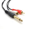 kenable 6.35mm Mono Jack Plug to Phono RCA Plugs SCREENED