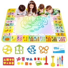 Joyfia Water Doodle Mat, Drawing Mat, Painting Board, Magic Board, 120 x 90 cm, No Mess Colouring Painting Mat with Water Pens, Toy Gift for Girls, Boys, Children, Age 3