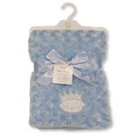 Baby Boys Wrap Blanket with 'Prince' Embroidery