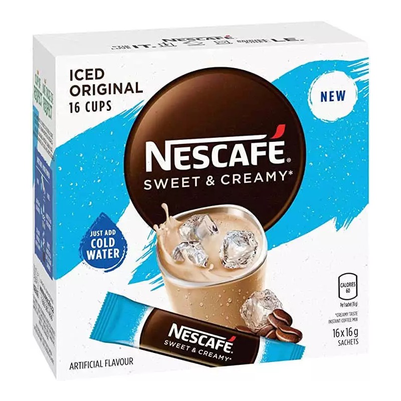 Nescafe Sweet & Creamy Iced Coffee, Instant Coffee Sachets, 16x16g